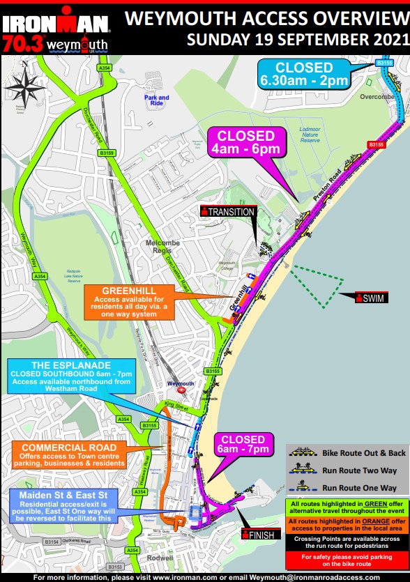 IRONMAN 70.3 Weymouth Road Closures Weymouth Harbour